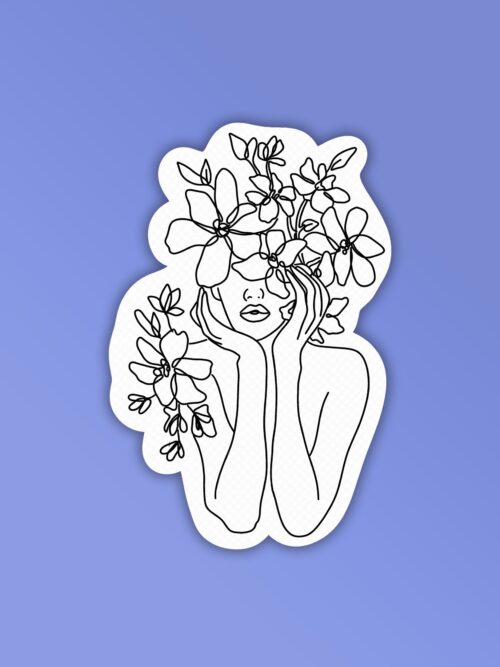 Contour Lineart 3 Laptop Mobile Stickers