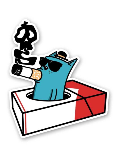 Cool Cat Smokes Sticker