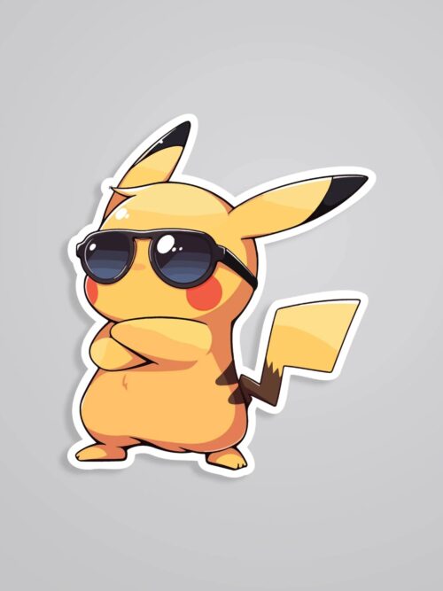 Cool Pikachu With Shades Anime Stickers