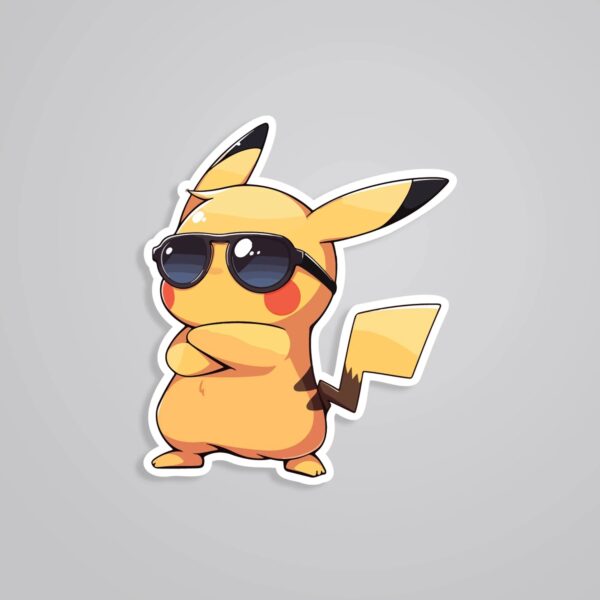 Cool Pikachu With Shades Anime Stickers
