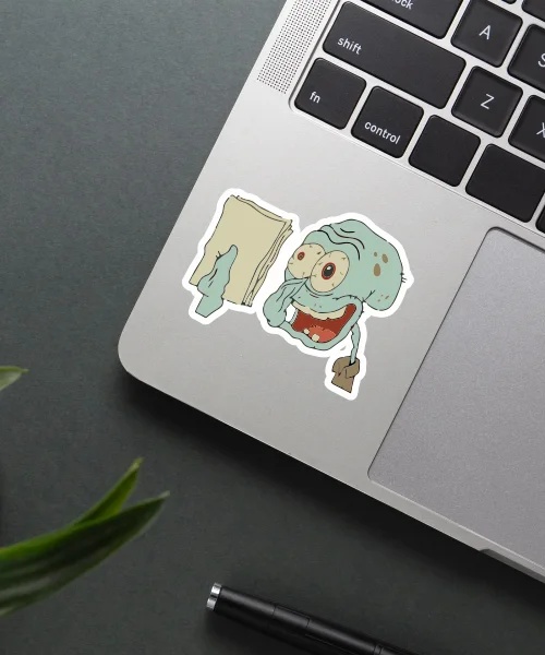 Crazy Squidward Sticker