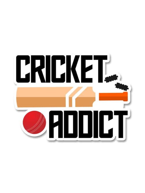 Cricket Addict Sticker