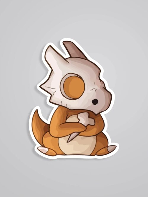 Cubone With Skull Helmet Anime Stickers