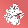 Cupid Kitty Laptop Mobile Stickers