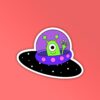 Cute Alien In Spaceship Sticker