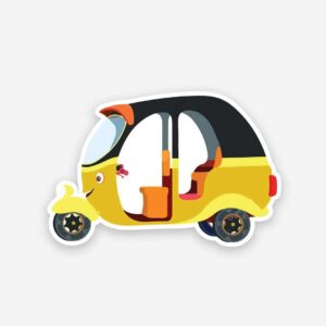 Cute Autorickshaw Sticker Cute Autorickshaw Sticker