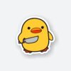 Cute Duck With Knife Sticker