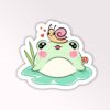 Cute Frog With Snail Laptop And Mobile Stickers