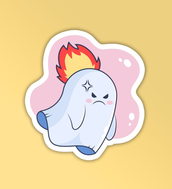 Cute Ghost Angry Laptop And Mobile Stickers Cute Ghost Angry Laptop And Mobile Stickers