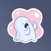 Cute Ghost Crying Laptop And Mobile Stickers