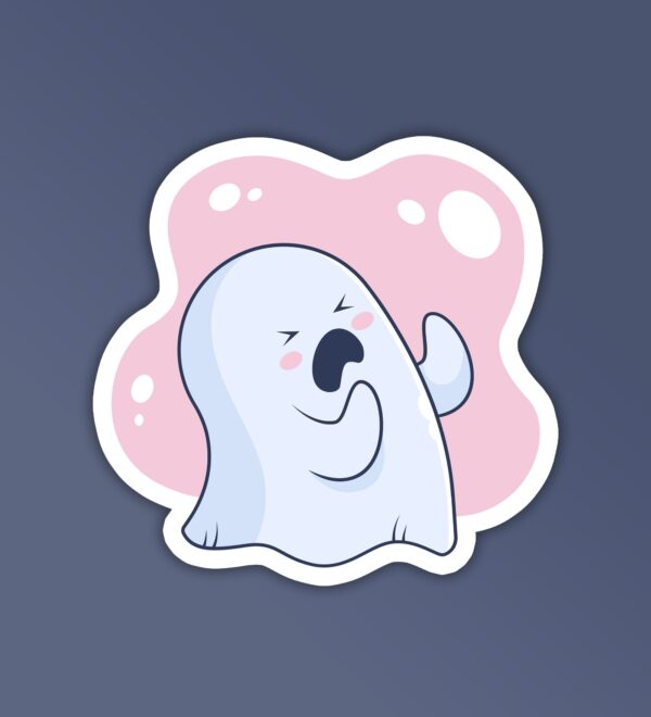 Cute Ghost Crying Laptop And Mobile Stickers
