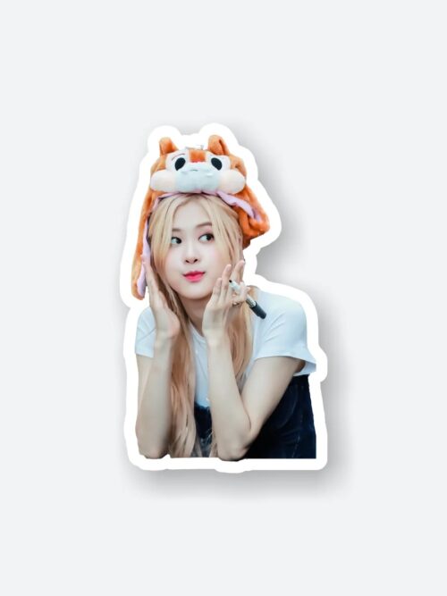 Cute Rose Black Pink Sticker
