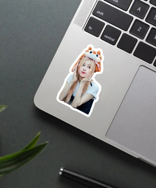 Cute Rose Black Pink Sticker