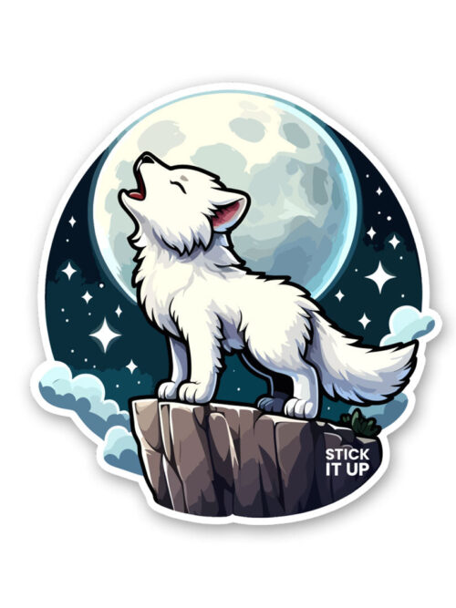 Cute White Wolf Sticker