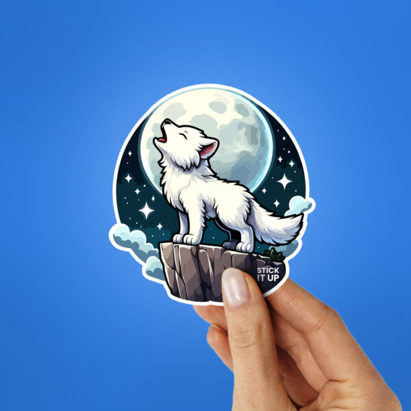 Cute White Wolf Sticker