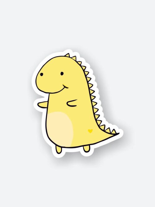 Cute Yellow Dinosaur Sticker