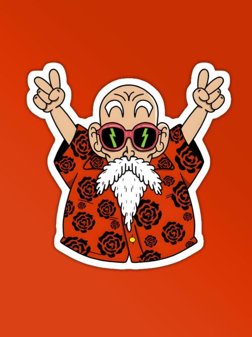 DBZ Master Roshi Laptop Mobile Stickers