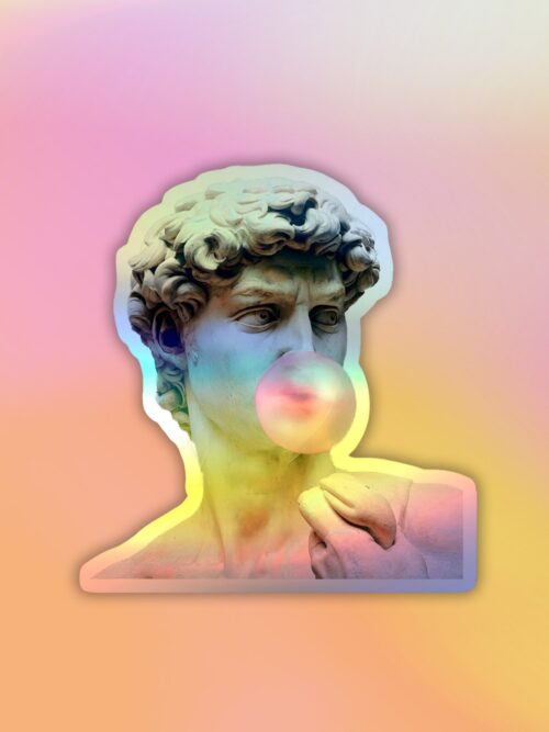 David Bubblegum Holographic Laptop Mobile Sticker