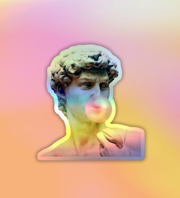 David Bubblegum Holographic Laptop Mobile Sticker David Bubblegum Holographic Laptop Mobile Sticker