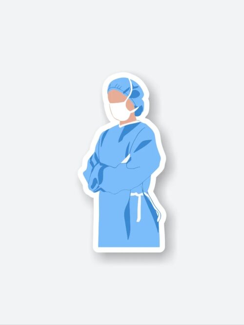 Doctor In Surgical Scrub Sticker