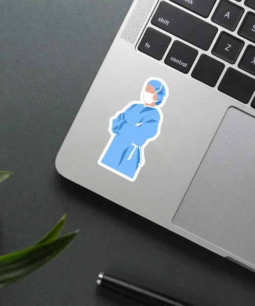 Doctor In Surgical Scrub Sticker