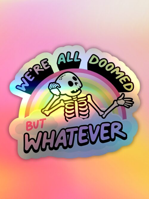 Doomed Holographic Laptop Mobile Sticker