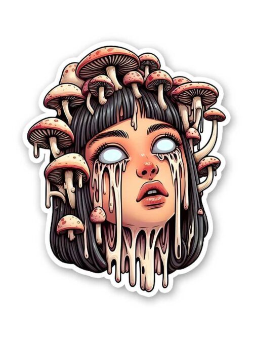 Drippy Mashroom Girl Sticker