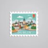 Dublin Cityscape Riverfront Post Stamp Travels Stickers