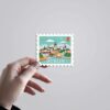 Dublin Cityscape Riverfront Post Stamp Travels Stickers