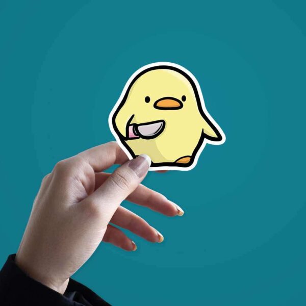 Duck With Knife Sticker Duck With Knife Sticker