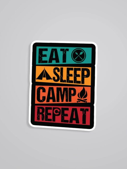 Eat Sleep Camp Repeat Travels Stickers