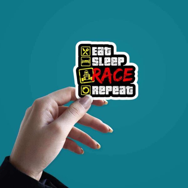 Eat Sleep Race Repeat Sticker