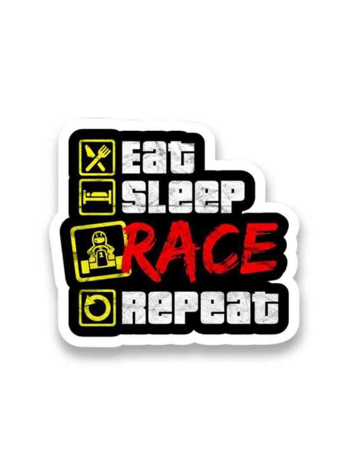 Eat Sleep Race Repeat Sticker