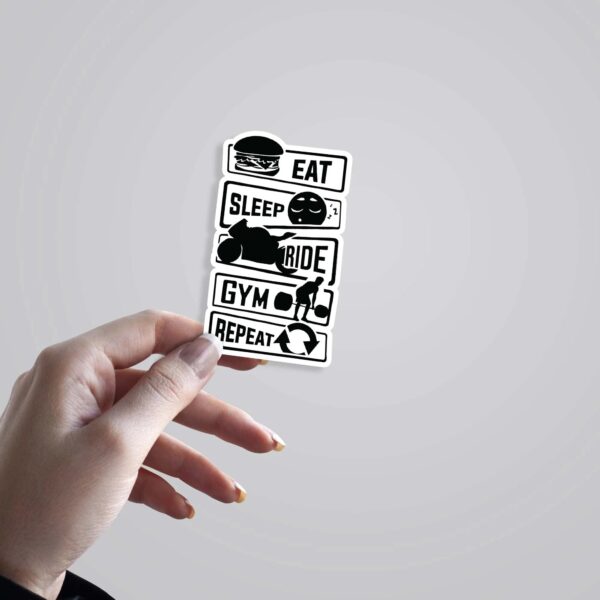 Eat Sleep Ride Gym Repeat Witty Stickers Eat Sleep Ride Gym Repeat Witty Stickers