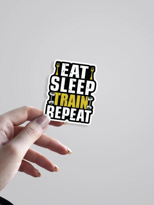 Eat Sleep Train Repeat Witty Stickers