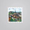 Edinburgh Scenic City View Post Stamp Travels Stickers