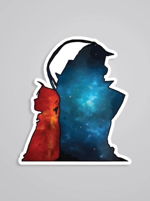 Edward Al Silhouette Anime Stickers