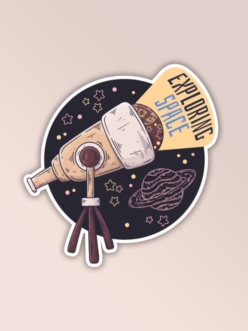 Exploring Space   Laptop And Mobile Stickers