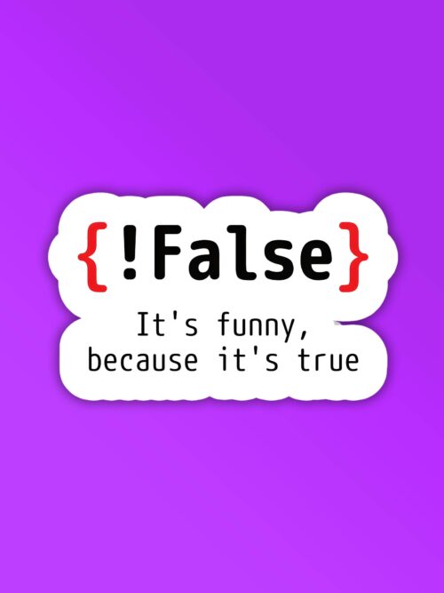 FALSE Programmer Coding Sticker