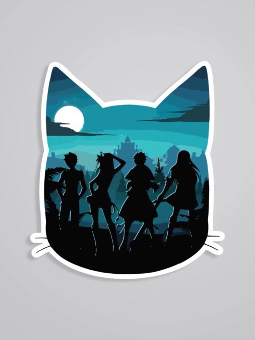 Fairy Tail Happy Silhouette Anime Stickers