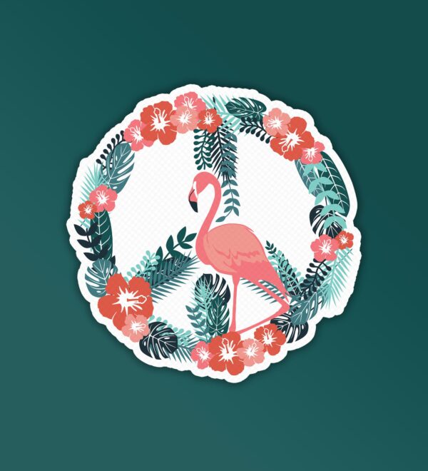 Flamingo Peace Laptop Mobile Stickers Flamingo Peace Laptop Mobile Stickers