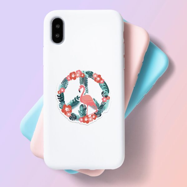 Flamingo Peace Laptop Mobile Stickers Flamingo Peace Laptop Mobile Stickers