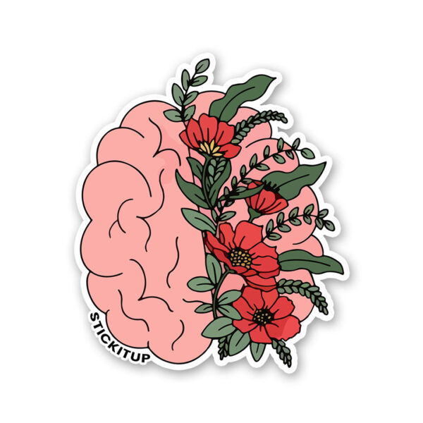 Floral Brain Sticker