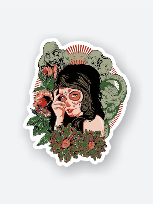Floral Lady Sticker