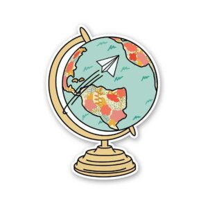 Floral World Map Sticker Floral World Map Sticker