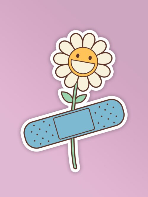 Flower Band Aid   Mobile Laptop Sticker
