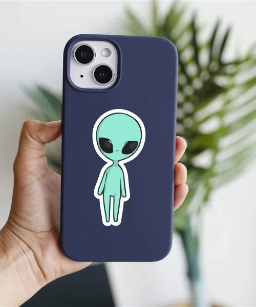 Fluorescent Alien Sticker