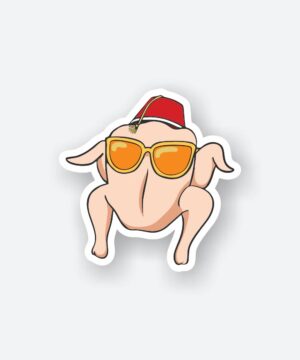 Friends Chicken With Glass Sticker