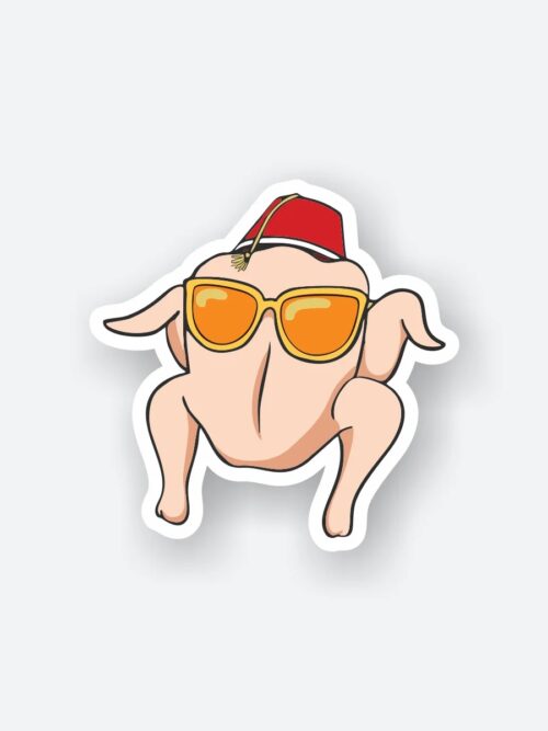 Friends Chicken With Glass Sticker