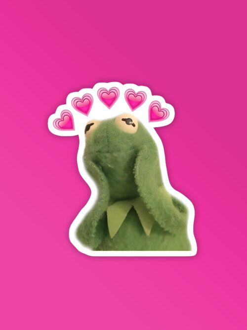 Froggo Heart Meme   Laptop Mobile Stickers